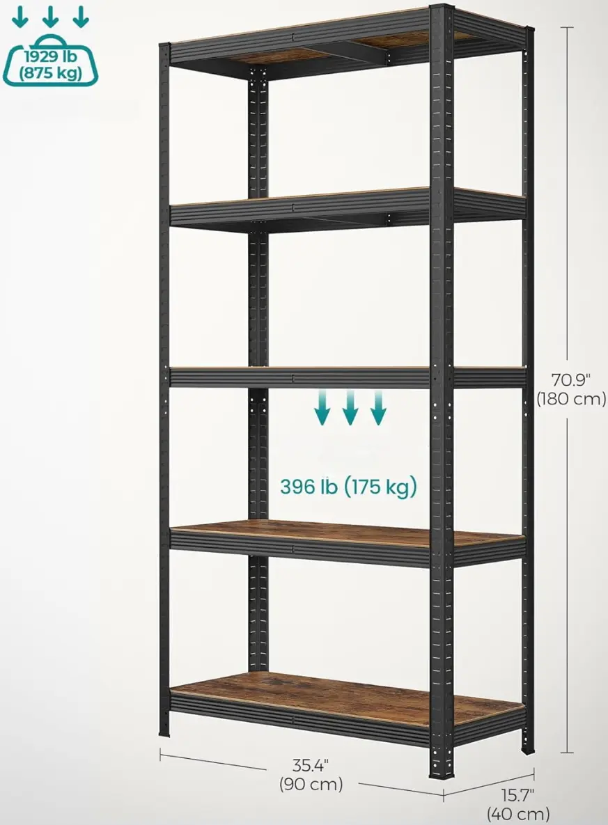 Etajera Songmics GLR040B11 (Rustic Brown/Black)