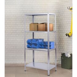 Стеллаж Strategic 4 полок max.45 150x75x30 (Silver)