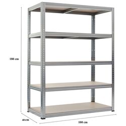 Стеллаж Strategic 5 полок max.100 180x100x40 (Silver/Brown) Thumb