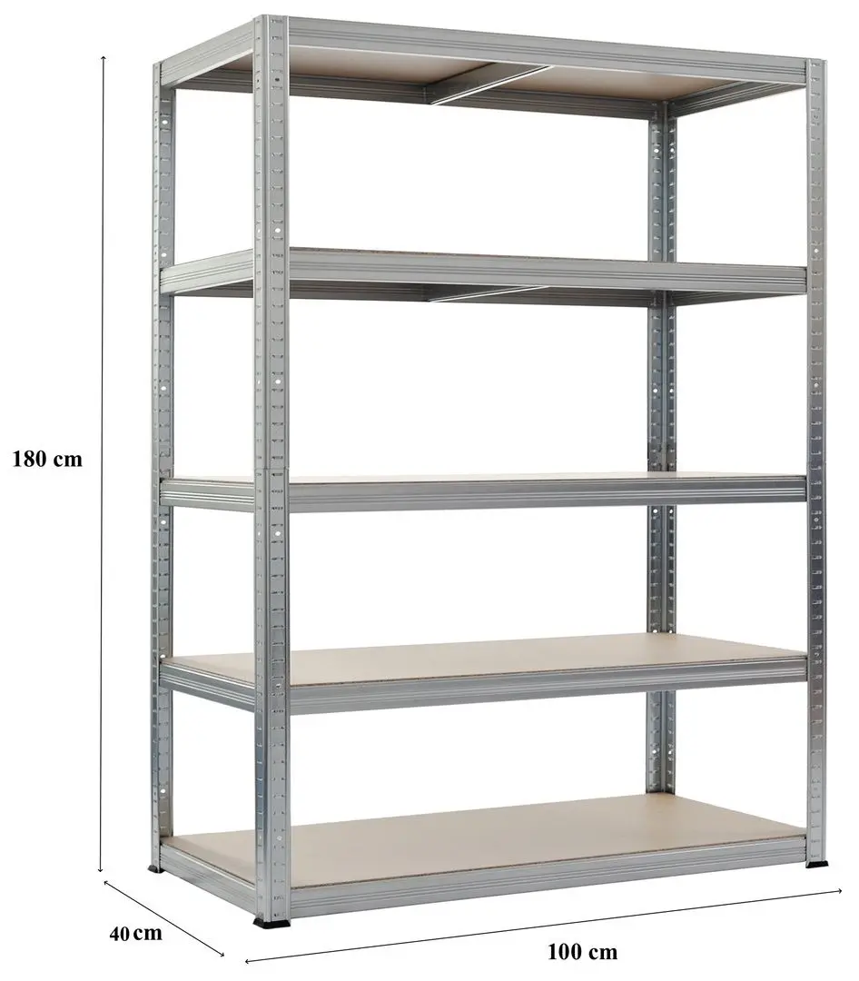 Стеллаж Strategic 5 полок max.100 180x100x40 (Silver/Brown)