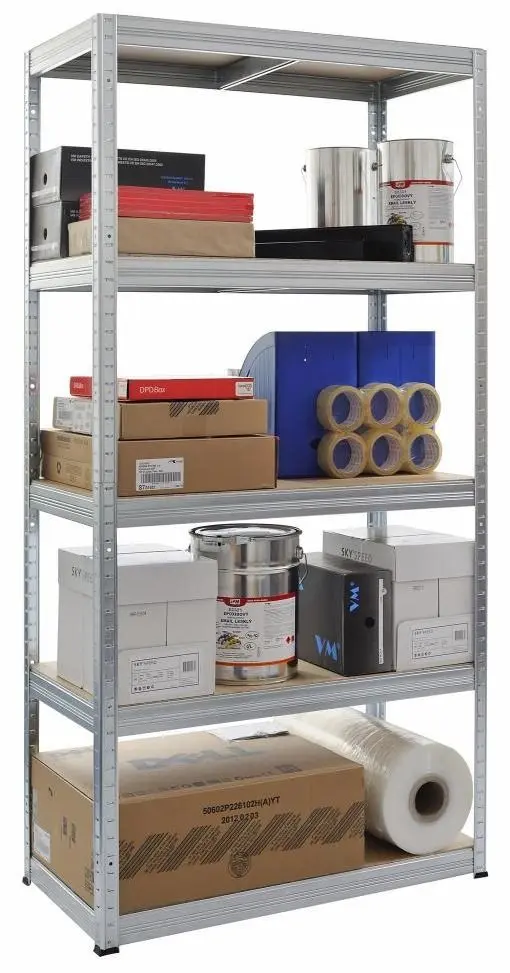 Стеллаж Strategic 5 полок max.100 180x90x35 (Silver/Brown)