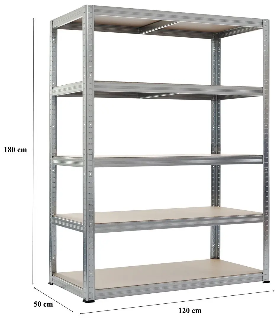 Etajera Strategic 5 rafturi max.300 180x120x50 (Silver/Brown)