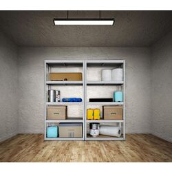 Стеллаж Strategic двойной 5 полок 180x180x30 (Silver/Brown)