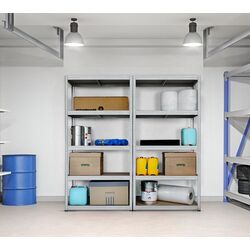 Стеллаж Strategic двойной 5 полок 180x180x35 (Silver/Brown)