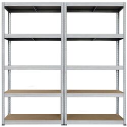 Etajera Strategic dublu 5 rafturi 180x200x40 (Silver/Brown) Thumb