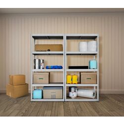 Стеллаж Strategic двойной 5 полок 180x200x40 (Silver/Brown)