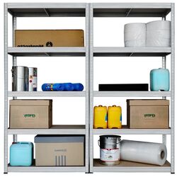 Etajera Strategic dublu 5 rafturi 180x240x50 (Silver/Brown) Thumb