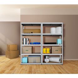 Стеллаж Strategic двойной 5 полок 180x240x50 (Silver/Brown)