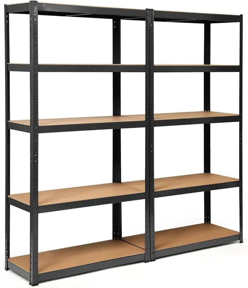 Etajera Strategic dublu 5 rafturi 200x200x50 (Black/Brown)