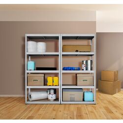 Стеллаж Strategic двойной 5 полок max.175 180x180x30 (Silver/Brown)