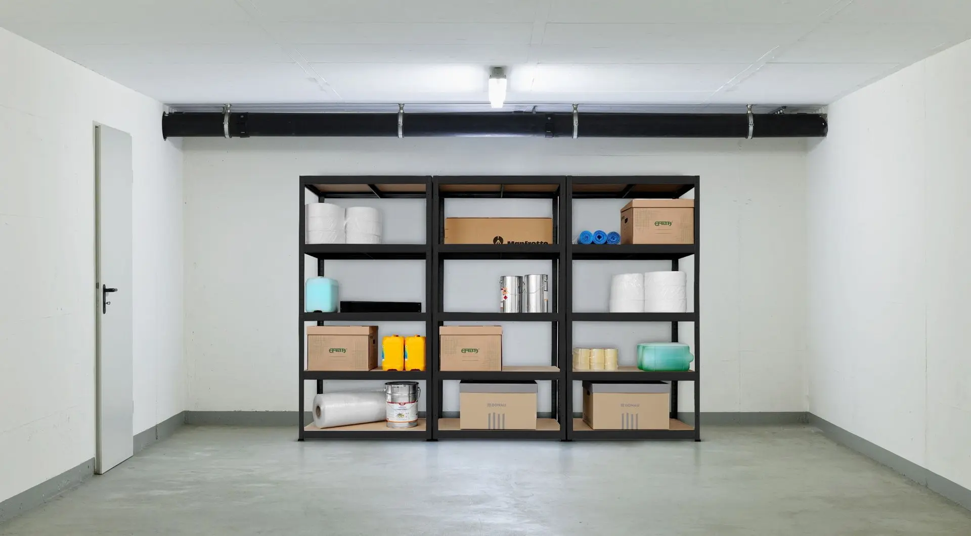 Etajera Strategic triplu 5 rafturi 200x300x50 (Black/Brown)