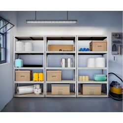 Стеллаж Strategic тройной 5 полок max.100 180x225x30 (Silver/Brown)