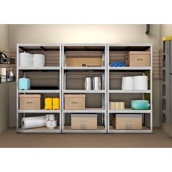 Стеллаж Strategic тройной 5 полок max.100 180x225x40 (Silver/Brown)