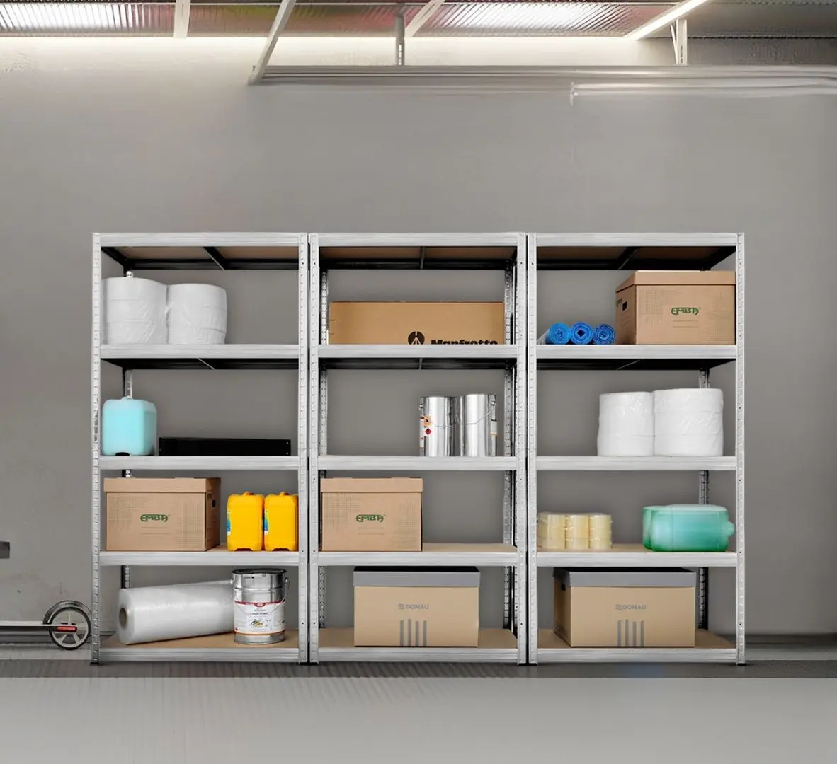 Etajera Strategic tripla 5 rafturi max.100 180x270x30 (Silver/Brown)