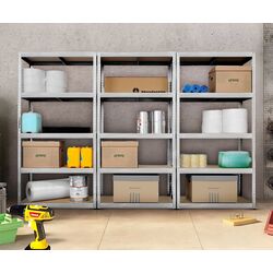 Стеллаж Strategic тройной 5 полок max.100 180x270x35 (Silver/Brown)