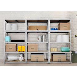 Стеллаж Strategic тройной 5 полок max.100 180x300x40 (Silver/Brown)