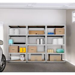 Стеллаж Strategic тройной 5 полок max.250 180x360x60 (Silver/Brown)