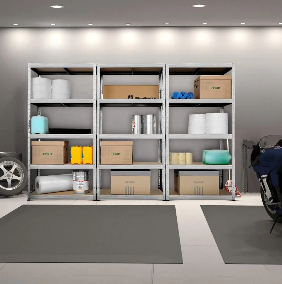 Etajera Strategic triplu 5 rafturi max.300 180x360x50 (Silver/Brown)