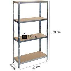 Etajera Strend Pro Regal RAT20 MS 180x90x40cm (Silver/Brown) Thumb