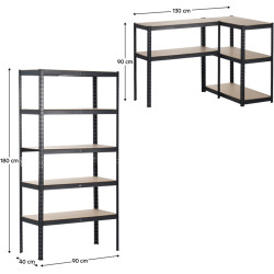 Etajera Tempo Kondela Radman (Oak/Black) Thumb