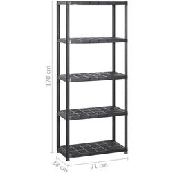 Набор стеллажей VidaXL 3059852 71x38x170cm (Black) Thumb