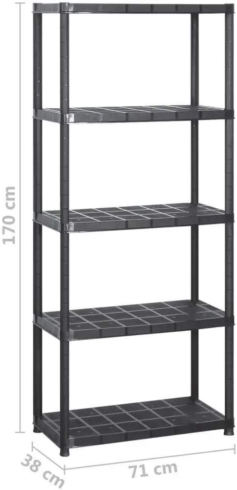 Набор стеллажей VidaXL 3059852 71x38x170cm (Black)