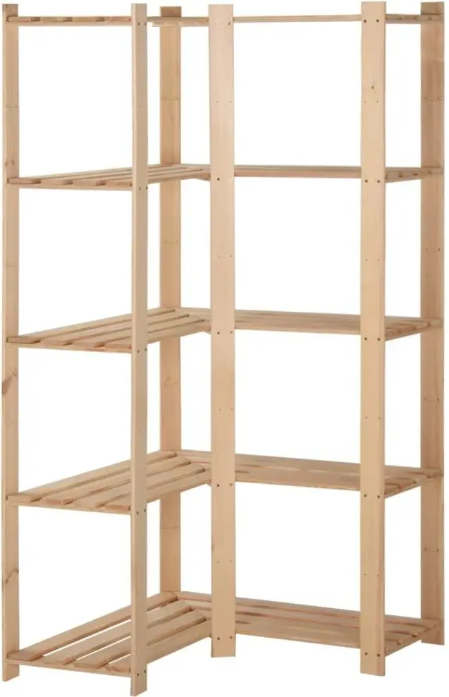 Set etajere VidaXL 327323 82.5x82.5x170cm (Wood)