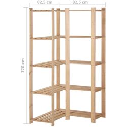 Set etajere VidaXL 327323 82.5x82.5x170cm (Wood) Thumb