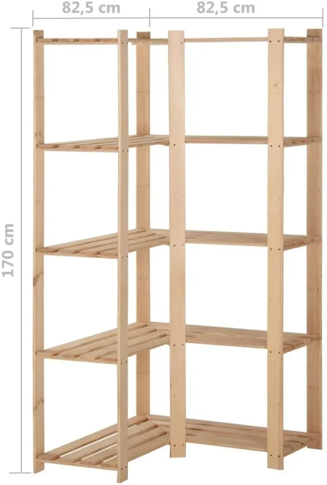 Set etajere VidaXL 327323 82.5x82.5x170cm (Wood)