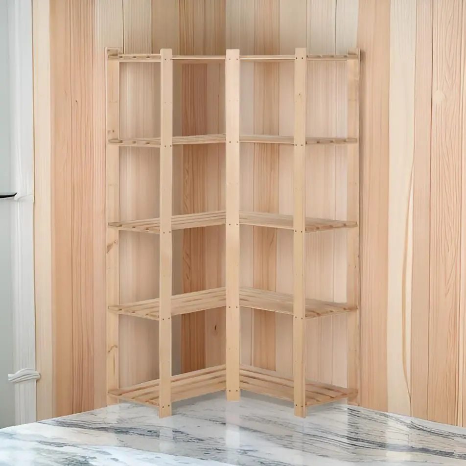 Set etajere VidaXL 327323 82.5x82.5x170cm (Wood)