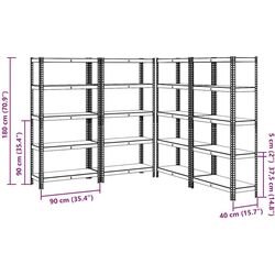 Set etajere VidaXL 3307595 90x40x180cm (Anthracite) Thumb