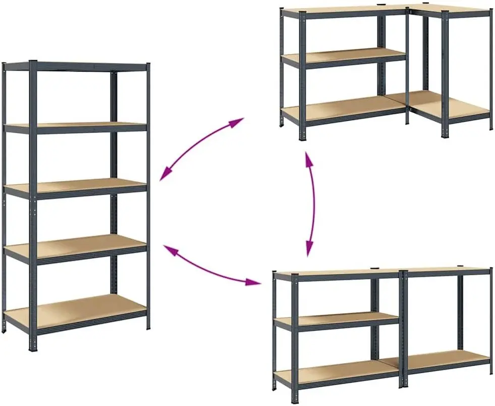 Set etajere VidaXL 3307595 90x40x180cm (Anthracite)