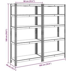 Set etajere VidaXL 4016952 90x40x180cm (Anthracite) Thumb