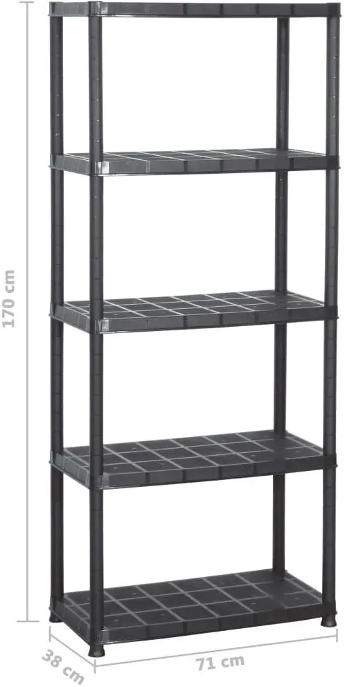 Etajera VidaXL 147684 71x38x170cm (Black)