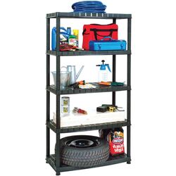 Etajera VidaXL 147684 91.5x45.7x185cm (Black) Thumb