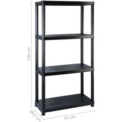 Etajera VidaXL 3059851 61x30.5x130cm (Black) Thumb