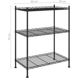Etajera VidaXL 324620 60x35x76cm (Black) Thumb