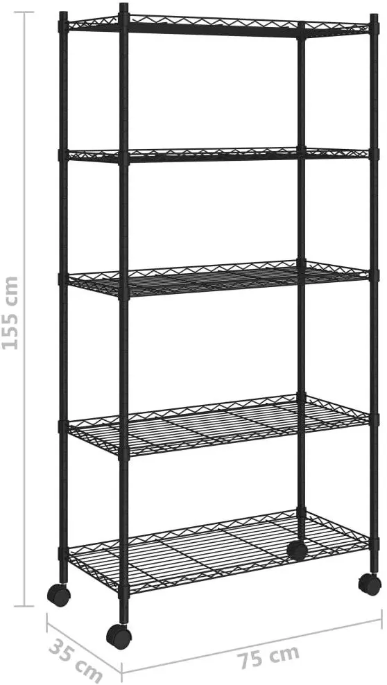 Etajera VidaXL 324630 75x35x155cm (Black)