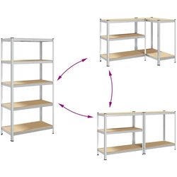 Etajera VidaXL 4016947 90x40x180cm (Silver) Thumb