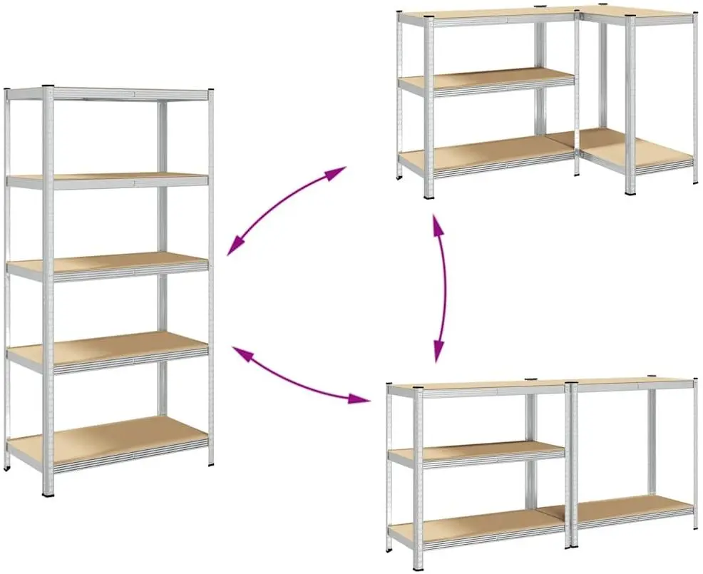 Etajera VidaXL 4016947 90x40x180cm (Silver)