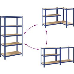 Etajera VidaXL 4016949 90x40x180cm (Blue) Thumb