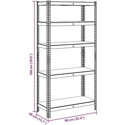 Etajera VidaXL 4016949 90x40x180cm (Blue) Thumb