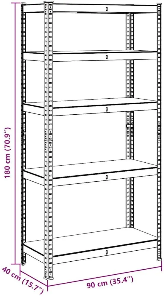 Etajera VidaXL 4016949 90x40x180cm (Blue)
