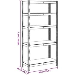 Etajera VidaXL 4016951 90x40x180cm (Anthracite) Thumb