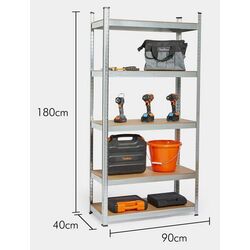 Etajera VonHaus 3500226 180x90x40cm (Silver) Thumb