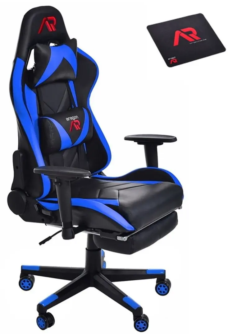 Fotoliu gaming + covoras pentru mouse Jumi Aragon CM-439481 (Black/Blue)