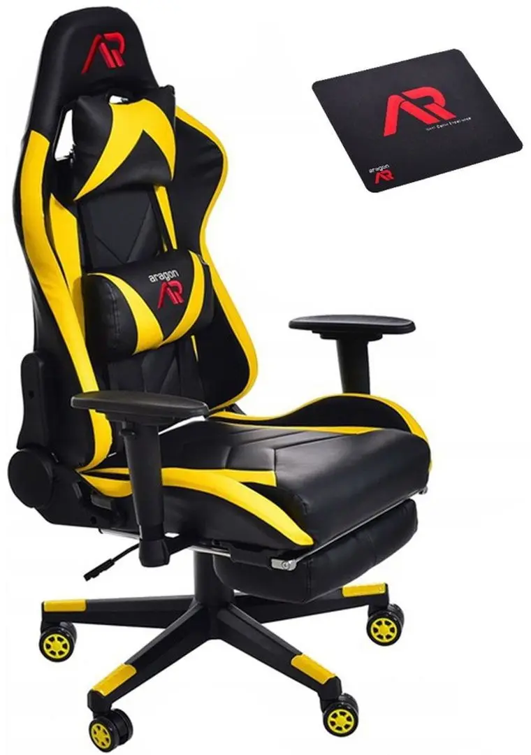 Fotoliu gaming + covoras pentru mouse Aragon Dragon CM-439498 (Black/Yellow)