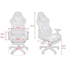 Fotoliu gaming + covoras pentru mouse Jumi Aragon CM-439528 (Black/White) Thumb