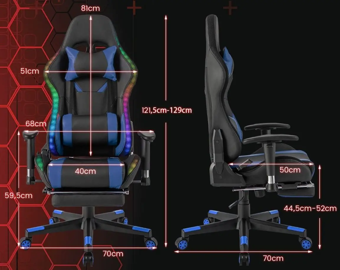 Игровое кресло Costway CB10483BL (Black/Blue)