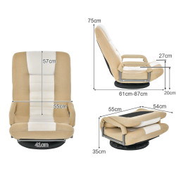 Fotoliu gaming Costway HW65937CF (Coffee) Thumb